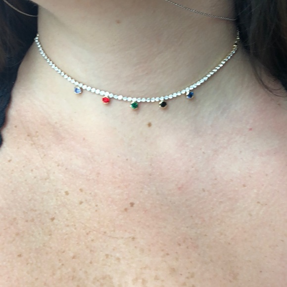 Urban Outfitters multicolored rhinestone Choker - Picture 7 of 8